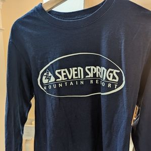 Seven Springs ski resort long sleeve shirt, men's size small